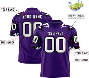 Camisetas de fútbol transpirables con nombre de jugador personalizado Parche de equipo y número Tackle Twill Soporte de fábrica OEM - Product Image 2