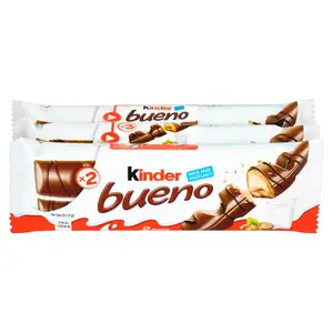 Barra de caramelo de crema de avellana y chocolate blanco Kinder Bueno barata, 2 envueltas individualmente 1,4 oz cada una, paquete de 30-Edición limitada