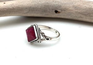 แหวนพลอยทับทิมเงินสเตอร์ลิง925เครื่องประดับทำมือแหวนเงินสไตล์ Boho สำหรับเป็นของขวัญสำหรับผู้หญิง - Product Image 3