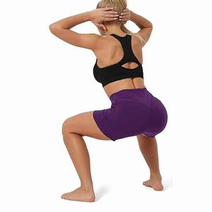 กางเกงขาสั้นเล่นฟิตเนสของผู้หญิงพิมพ์ลายสีทึบพิมพ์ลายด้วยการพิมพ์ซับลิเมชันสำหรับใส่เล่นโยคะ - Product Image 4