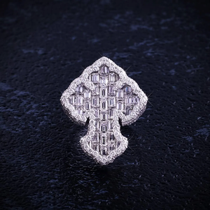 Anillo Elegante de Plata de Ley 925 con Baño de Rodio para Hombre, Estilo Hip Hop, con Incrustaciones de Moissanita en Forma de Flor - Product Image 4