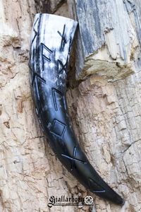 Handcrafted Festive Viking Drinking Horn Ceramic <b>Cup</b> for Mead and Ale for Christmas Feasts and Holiday Cheers - Product Image 5