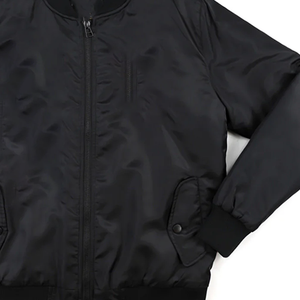 Blouson aviateur matelassé noir de haute qualité en laine, standard, isolé, réversible, imperméable et coupe-vent - Product Image 3