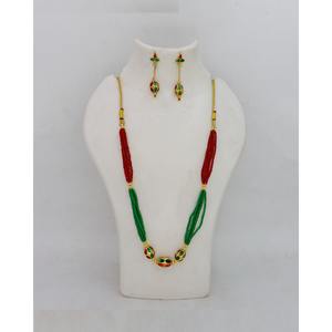 Collar de Mujer Assam, Tradicional, Chapado en Oro, con Cuentas de Aleación, Rojo y Blanco, Étnico Indio, para Festivales y Bodas, Joyería Artesanal de Assam - Product Image 6