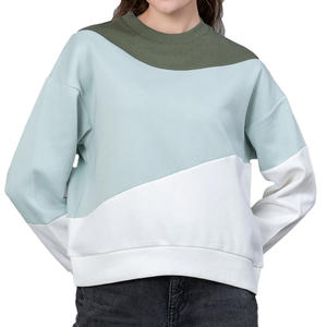 La sudadera de moda para mujer con cuello redondo y costura de hombro ligeramente caída crea una silueta moderna para mujer - Product Image 3