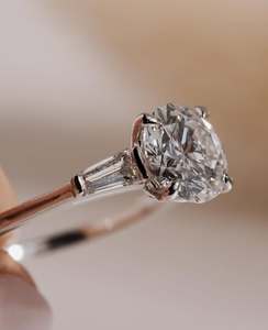 Pretty New Round Brilliant Cut vvs1 Anillos de diamantes cultivados en laboratorio en plata 925 10K 14K 18K Oro sólido - Product Image 3