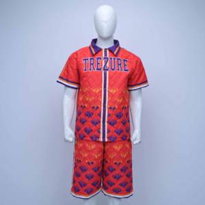 Ensemble de vêtements de sport pour homme avec logo personnalisé, ensemble décontracté en deux pièces, t-shirt et short, couleur unie, respirant, tricoté en polyester/coton, pour l'été - Product Image 1