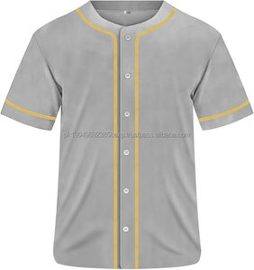 Oversized S-4XL 100% Polyester Mesh Crew Neck <b>Men's</b> Baseball Jersey Solid Short Sleeve Button up Baseball Jerseys <b>Shirt</b> - Product Image 1