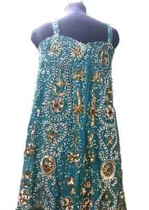 Amazing Boho Embellished Maxi Dress Hand Beaded Bohemian Kaftan Maxi Dress Beaded Evening <b>Gold</b> Embroidered Maxi Embellished Back - Product Image 2