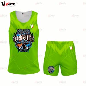 Venta caliente Running Sport Tank Top Set Sublimación completa Track and Field Uniform Top y Shorts Vafir - Product Image 3