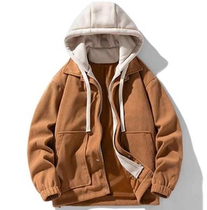 Venta al por mayor personalizado Otoño Invierno juventud suelta cómoda chaqueta de béisbol con capucha para los hombres - Product Image 4
