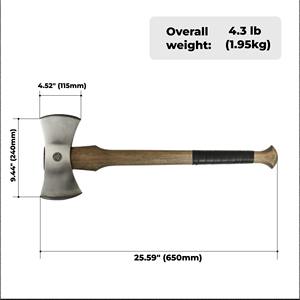 Wholesale Customized Top Quality OEM ODM Service Professional Axe Dual Blade Chopping and Camping Hatchet with Ash Wood <b>Handle</b> - Product Image 6