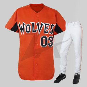 Uniformes de Béisbol Personalizados con Impresión a Color, Transpirables y de Alta Calidad para Adultos, Conjuntos Premium 100% Poliéster, Nombres de Equipo Personalizados, MOQ 10 - Product Image 1