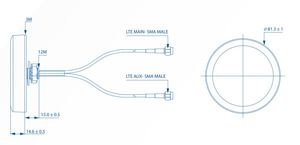 เสาอากาศ LTE Teltonika 003R-00252, แบบติดตั้งบนหลังคาพร้อมขั้วต่อ SMA, COMBO MIMO - Product Image 4