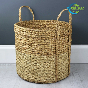 Elegante cesta de almacenamiento de jacinto de agua de Vietnam para decoración del hogar, lavandería y personalización de tamaños de uso múltiple - Product Image 5