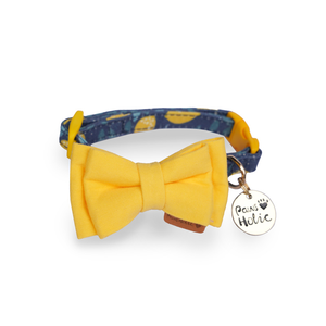 Modern Luxury Elegant Adjustable XS <b>Dog</b> Collar Removable Bow Tie Personalized Floral Pattern Soft Durable Cotton <b>Lights</b> - Product Image 1