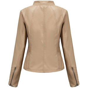 OEM <b>Women</b> Cow Hide Leather <b>Jacket</b> Windproof Breathable Slim Fit Racer Lightweight Winter Motorcycle Safety Wear - Product Image 2