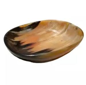 Cuenco de cuerno de servicio tradicional de búfalo natural con diseño brillante y cuchara de cuerno de estilo Ángel de forma redonda incluida - Product Image 5