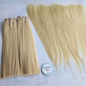 Extensions de cheveux humains du Vietnam, ondulation lisse et soyeuse, cheveux vierges doublement tirés, 613, 8-30 pouces, trame plate, toutes les couleurs, 95-100g - Product Image 4