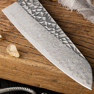 Couteau de chef en acier Damas japonais personnalisé OEM ODM en gros, manche en bois et résine, ambidextre, passe au lave-vaisselle, design moderne - Product Image 4