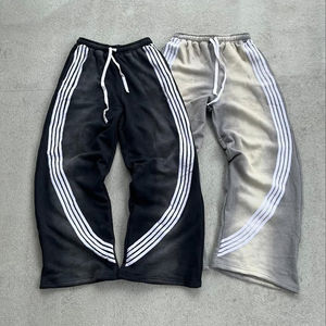 Pantalones de chándal OEM HSI Streetwear 2026, ajustados, de algodón lavado de alto gramaje, corte recto ancho, acampanados y holgados - Product Image 4
