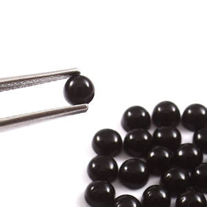Vente en gros lot de cabochon rond à dos plat en onyx noir naturel de 10X10mm pierre précieuse semi-précieuse en vrac faite à la main pour la fabrication de bijoux - Product Image 2