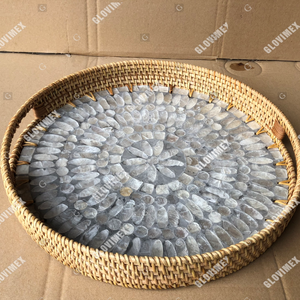 Meilleure nouvelle collection de plateaux à bougies en bambou et rotin pour servir des plateaux de rangement décorations naturelles personnalisées pour la maison - Product Image 3