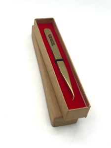 Haute Qualité Or Plasma 45 Degrés Mince Extension De Cils Droit Pince À Épiler En Acier Inoxydable Avec Votre Propre Logo Instruments De Beauté - Product Image 6