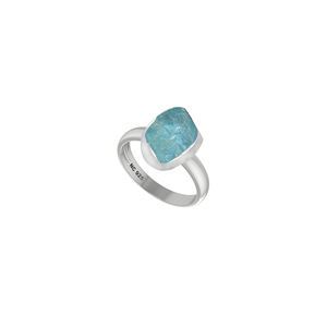 Anillo de Plata de Ley 925 para Mujer con Engaste de Bisel, Gema de Turquesa Natural con Corte Cabochón, Acabado de Alta Calidad, Clásico, para Boda, Fiesta, a la Moda - Product Image 3