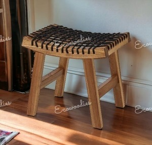 Space-Saving Wooden Stool Ottoman Bamboo <b>Shower</b> with Bone Inlay Console for Outdoor Home Furniture Use - Product Image 3