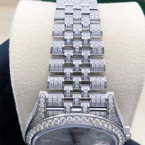 Oferta especial VVS Moissanite Diamond Index Dial Acero inoxidable Mecánico Automático Hip Hop Reloj de pulsera Personalizado Iced Out Fashion - Product Image 5