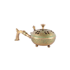 Home Hotel Tabletop Accessory Brass <b>Burner</b> With Handle Incense <b>Burner</b> Bakhoor <b>Burner</b> <b>Melt</b> Fragrance Oil Diffuser Aromatherapy - Product Image 4