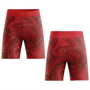 Shorts MMA pour femmes, impression par sublimation, évacuation de l'humidité, coupe athlétique, vêtements d'arts martiaux mixtes, motif vert bleu marron - Product Image 6
