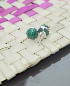 Boucles d'oreilles classiques en argent massif 925 pour femmes, bijoux en argent sterling 925, pierre précieuse malachite, style bohème, boucles d'oreilles faites à la main - Product Image 4
