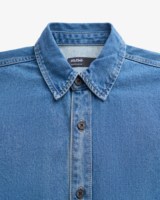 Chemise en jean décontractée à manches longues pour homme, ajustée, respirante, écologique, anti-rétrécissement, séchage rapide, 100 % coton, motif 3D, col rabattu