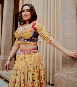 Zain Exports Série ALC, Lehenga Choli moderne à imprimé numérique réversible, spécial Navratri, pour les fêtes, en coton mousseline - Product Image 6
