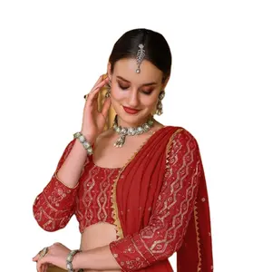 Exclusive Fashioned Embroidered Designer Semi Stitched Indian Lehenga and Choli For Women