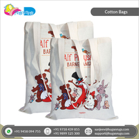 Sacs fourre-tout en toile 100% coton multicolores de qualité export avec longue poignée, impression personnalisée pour femmes, en gros