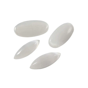 Pierre naturelle de sélénite, cristal de forme mixte, pierre précieuse en vrac, cabochon, cristal de guérison, pierre précieuse, toutes formes, cabochon - Product Image 3