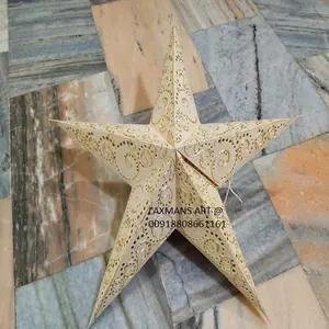 Lámparas de estrellas de papel hechas a mano para festivales, farolillos de estrellas de papel bordados, farolillos de estrellas de papel de Navidad