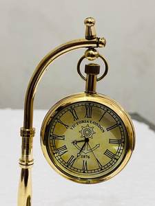 นาฬิกาตั้งโต๊ะขัดเงาทองเหลืองขัดเงาโต๊ะเข็มทิศสินค้าแฮนด์เมด - Product Image 2