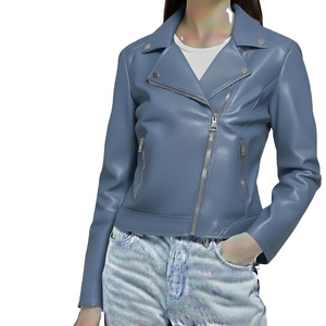 Veste d'hiver sur mesure, nouveau style, cuir véritable de qualité supérieure, col montant uni, fermeture éclair, toutes tailles, luxe pour femmes - Product Image 2
