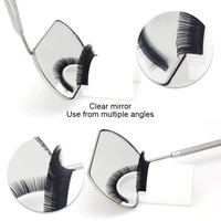 Miroir à cils de poche en acier inoxydable de forme ovale avec grossissement 3x, éclairage, couleur personnalisée et fonctionnalités personnalisées