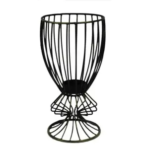 Fer rond porte-lumière de thé couleur noire vase à bougie votive pour l'éclairage de la maison décor occasions de noël décoration de table - Product Image 1