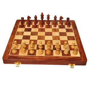 Échiquier pliable en bois fait à la main/échiquier en bois pour enfants et adultes (8x8 pouces) - Product Image 1