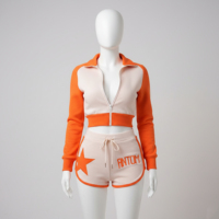 Ensemble de survêtement d'été pour femmes de haute qualité, 2 pièces, short, 100% coton