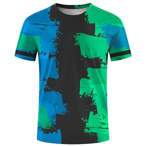 Camiseta de sublimación para hombre más vendida con patrón de letras de logotipo personalizado ecológica y transpirable para uso en exteriores - Product Image 1