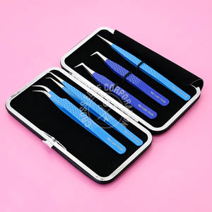 Nouvelle fibre pointe pince à cils pince à cils pince à cils applicateur d'extension de cils japonais en acier inoxydable poignée antidérapante 45 90 degrés - Product Image 1