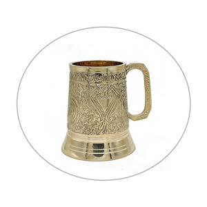 Handcrafted Brass Beer Mug | Vintage Engraved Metal Tankard <b>Cup</b> <b>for</b> Bar Decor Party Drinkware Home Display Gift Collection - Product Image 1