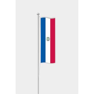 Drapeau vertical du Paraguay en aluminium avec drapeau en soie imprimé numériquement pour l'assurance automobile et l'éducation - Product Image 1